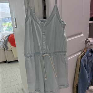 Splendid Light Blue Button-Front Romper